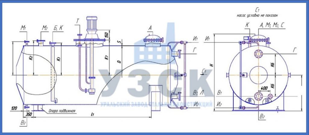 Чертеж емкости ГКК в Брянске